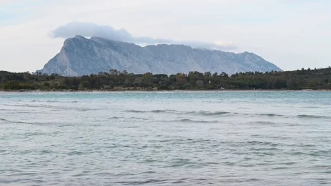 Time lapse sea mountain with clouds on top Stock Footage 105969064