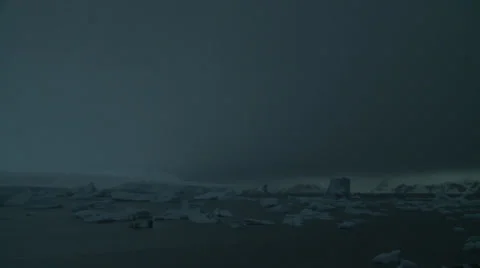 Time lapse sea scape from before dawn, Antarctica Stock Footage 34313079