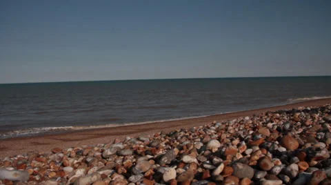 Time lapse of the Sea from shingle beach Stock Footage 34463524