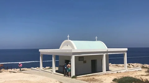 Time lapse of a Sea side Chapel in Ayia Napa Stock Footage 90321918