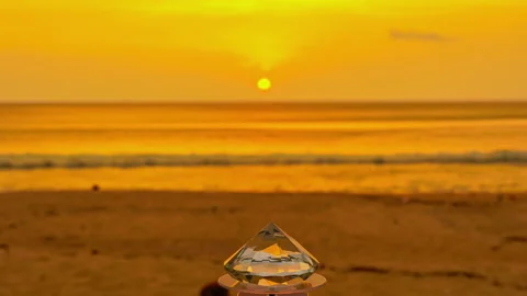 Time Lapse Seascape with Diamond Light Effects Stock Footage 339934120