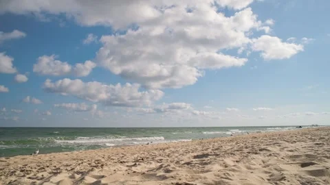 Time lapse of a seascape with sandy beach. Kurortnoe. Ukraine. Stock Footage 267081615