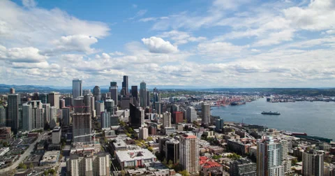 Time-lapse of the Seattle Skyline and Puget Sound Stock Footage 37810550