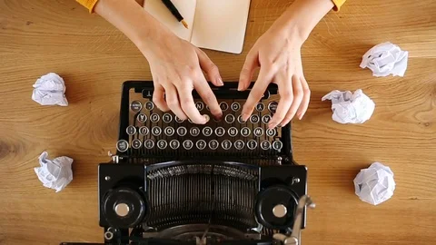Time lapse of secretary typing on typewriter Stock Footage 104237226