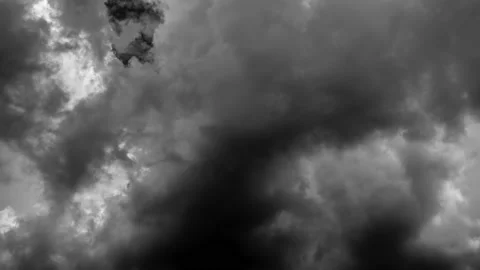 Time-lapse of separate white clouds on a black background have real clouds. Stock Footage 153836216