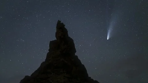 Time lapse sequence of comet Neowise, astronomy and space concept Stock Footage 135926316