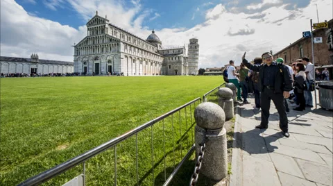 Time Lapse sequence of Leaning Tower of Pisa. Stock Footage 37649962