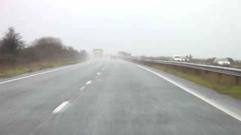 Time Lapse Sequence Of Motorway Journey In Rain 動画素材 40442863