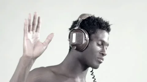 Time lapse sequence of a young african guy waving and dancing with his hands  Stock Footage 12249708