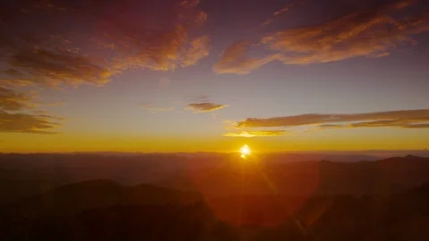 Time-lapse of setting sun, sky and mountain ranges Stock Footage 103395116