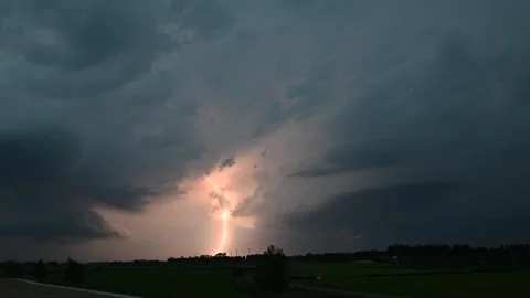 Time lapse of a severe lightning storm Stock Footage 338352230