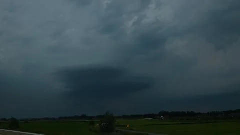 Time lapse of a severe thunderstorm with lightning flashing Stock Footage 338026007