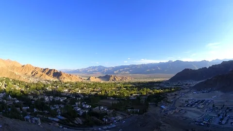Time lapse the shadow of the sunset passes through the city Stock Footage 95312441