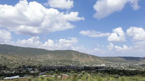 Time lapse of shadows moving across the landscape in southern Ethiopia. Stock Footage 97805340