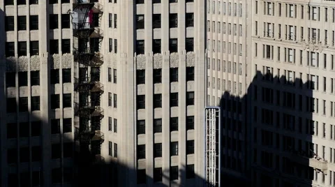 Time Lapse of Shadows Passing Over Historic Buildings in Downtown Los Angeles Stock Footage 66136094