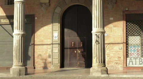 Time Lapse of the shadows under a portico, Bologna Stock Footage 64988040