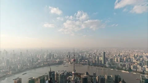 Time lapse of shanghai city in cloudy afternoon Stock Footage 166712872