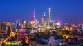 Time lapse of Shanghai skyline and Huangpu River viewed from skyscraper. 4k or 4k+ Resolution