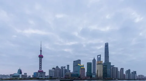 Time lapse-ShangHai Skyline in cloudy day Video stock 63089200