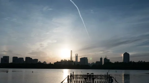 Time Lapse of Shanghai Sunset Stock Footage 51444566