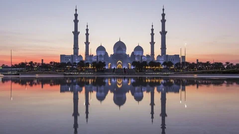 Time lapse, Sheikh Zayed Bin Sultan Al Nahyan Mosque, Abu Dhabi, UAE Stock-Footage 76106029