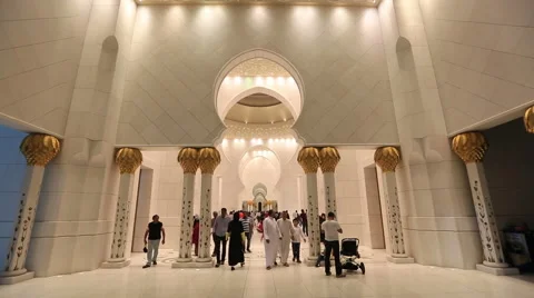 Time lapse Sheikh Zayed Grand Mosque Abu Dhabi UAE, night Stock Footage 45815602