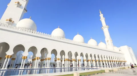 Time lapse Sheikh Zayed Grand Mosque Abu Dhabi UAE Stock Footage 45817938
