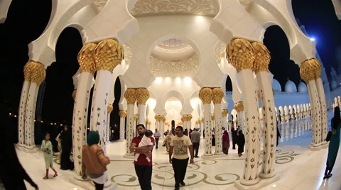 Time lapse Sheikh Zayed Grand Mosque Abu Dhabi UAE, night Stock Footage 45818283