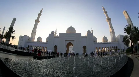 Time lapse Sheikh Zayed Grand Mosque Abu Dhabi UAE Stock Footage 45819425