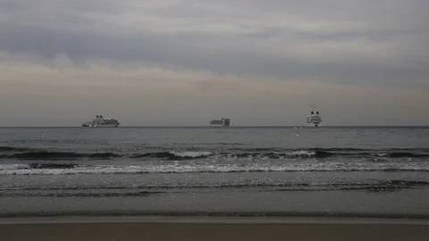 Time lapse of ships and waves in Cyprus. Stock Footage 175082593