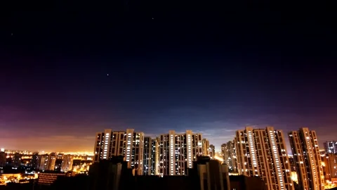 A time-lapse shooting of night sky Video stock 143409203