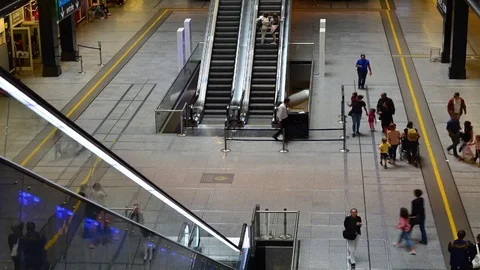 Time Lapse in Shopping Center Stock Footage 80248177