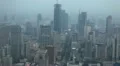 Time Lapse Shot Aerial View Nanjing Skyline Office Towers Cars Passing Busy City HD Footage