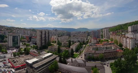 Time lapse shot and Panoramic view on Sarajevo, Bosnia and Herzegovina Stock Footage 334574575