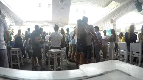 Time lapse Shot in a beach bar Stock Footage 91461649