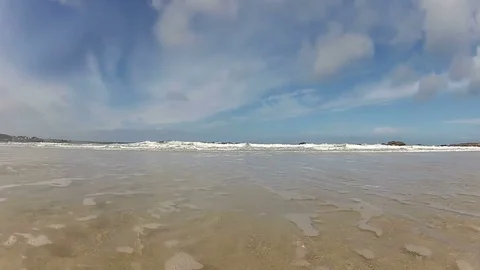Time Lapse Shot Of Beach Surf Splashing On Perfect Golden Beach Stock Footage 72261931