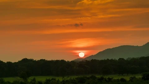 Time lapse shot of beautiful mountain view in sunset Stock Footage 116657992