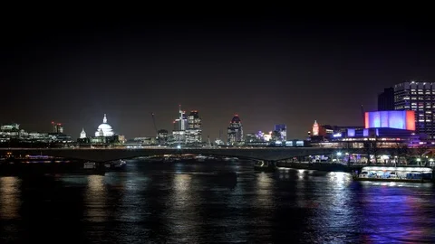 Time lapse shot of bridge, Washington DC, night Stock Footage 99212967