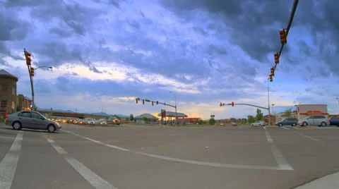 Time-lapse shot of busy intersection in Utah. Stock Footage 52327614