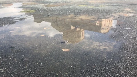 Time lapse Shot of Church Reflection in Field Wand Stock Footage 100677571