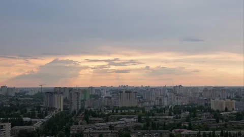 Time lapse shot of clouds. Kyiv | Kyiv city, Ukraine. Sunset. 4K Stock Footage 109301891