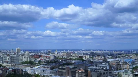 Time lapse shot of clouds over the  city. Static. Stock Footage 78224488