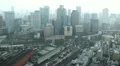 Time Lapse Shot Commuters Commuting Osaka Skyline Rush Hour Crowded Street Cars HD Footage
