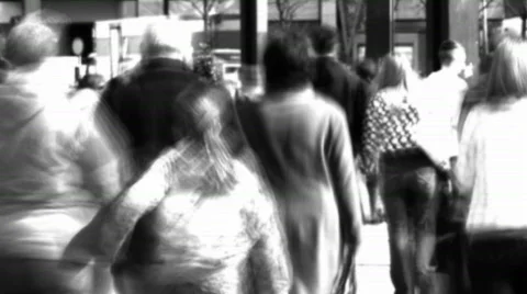Time-lapse shot of a crowd of people walking in a city Stock Footage