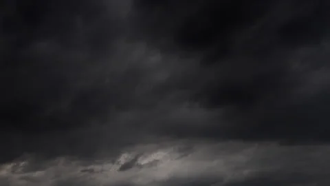 Time-lapse shot of dark grey storm clouds in the sky. Stock Footage 314981481