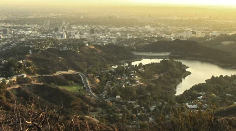 Time lapse shot at dusk from the iconic Hollywood Sign Stock-Footage 45116100