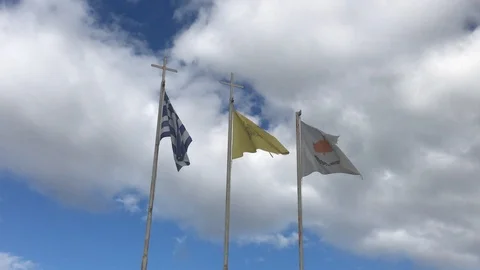 Time lapse Shot of Flags Against Clouds in Motion Видео 100677101