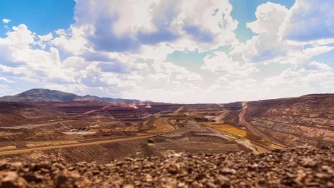 Time Lapse shot of Iron Ore Mine Stock Footage 82055204