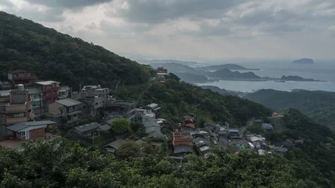 Time-lapse shot of Jiufen Stock Footage 89972464