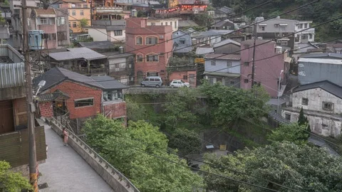Time-lapse shot of Jiufen Stock Footage 89974655
